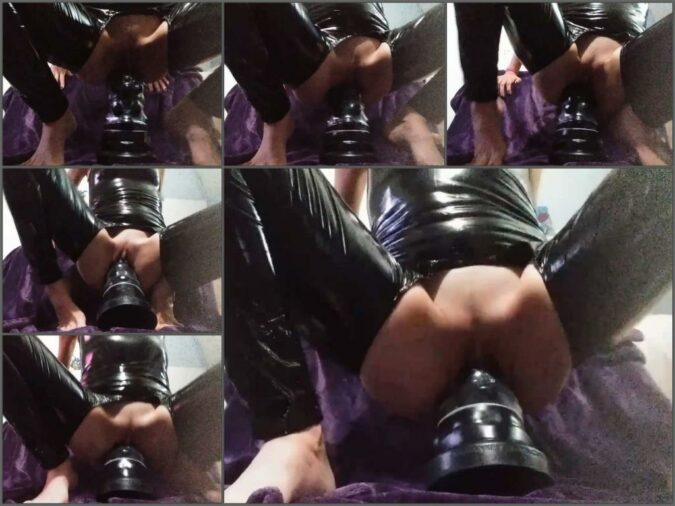 BBC Dildo Deeply In Sweet Pussy With Hot Latex Queen Colossa