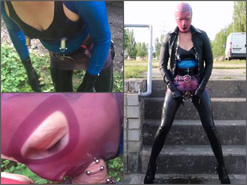 Latex goddess Outdoor Transp Skirt Shop and Fuck PART III – Premium user Request - POV, pussy piercing